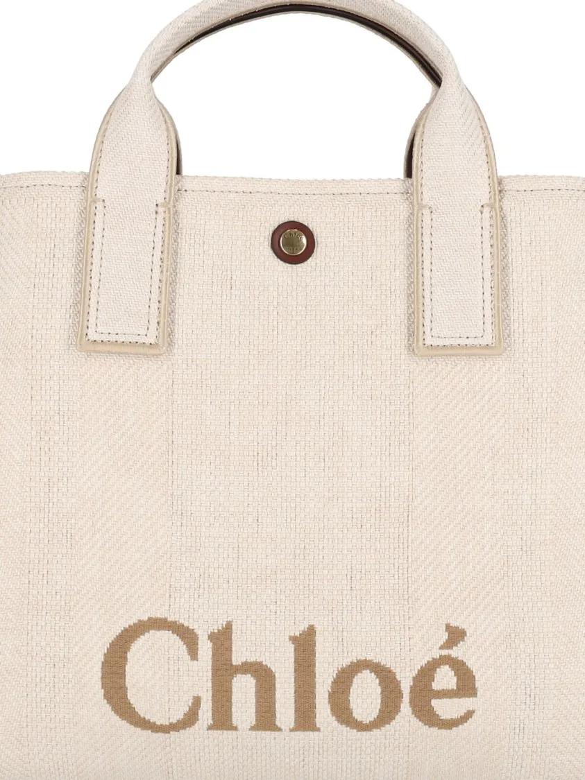 Chloé Crossbody bags Structured Tote Bag With Leather Accents in beige