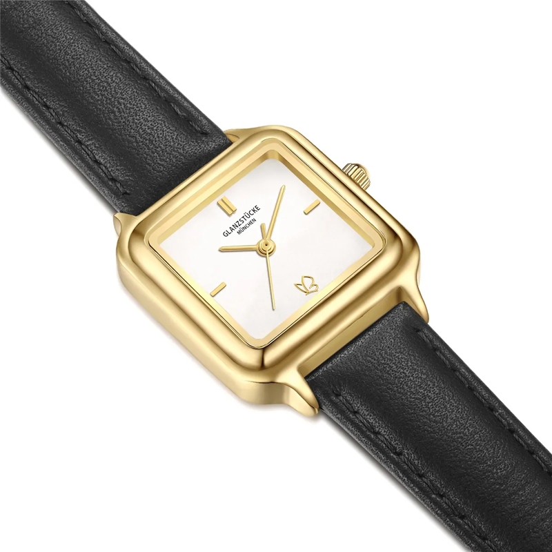 Glanzstücke München Automatikuhr Damen Armbanduhr Echtleder gold(Image 6)