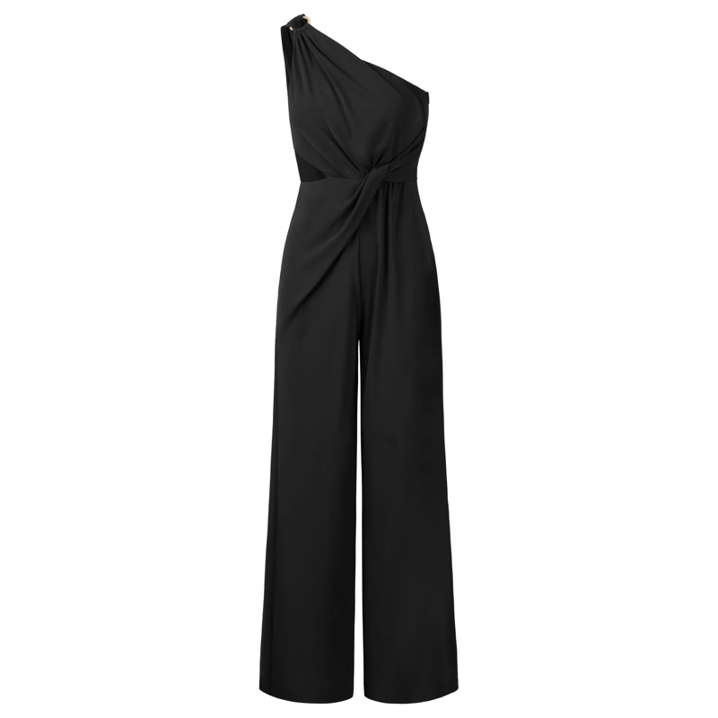 Apart Jumpsuit One-Shoulder Jerseyoverall schwarz