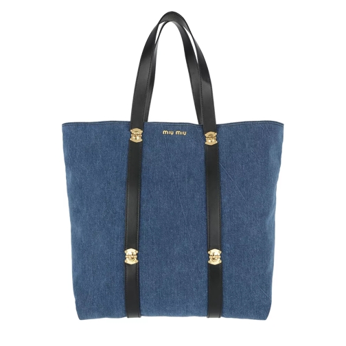 Miu Miu Shopping Bag Denim Blue Rymlig shoppingväska