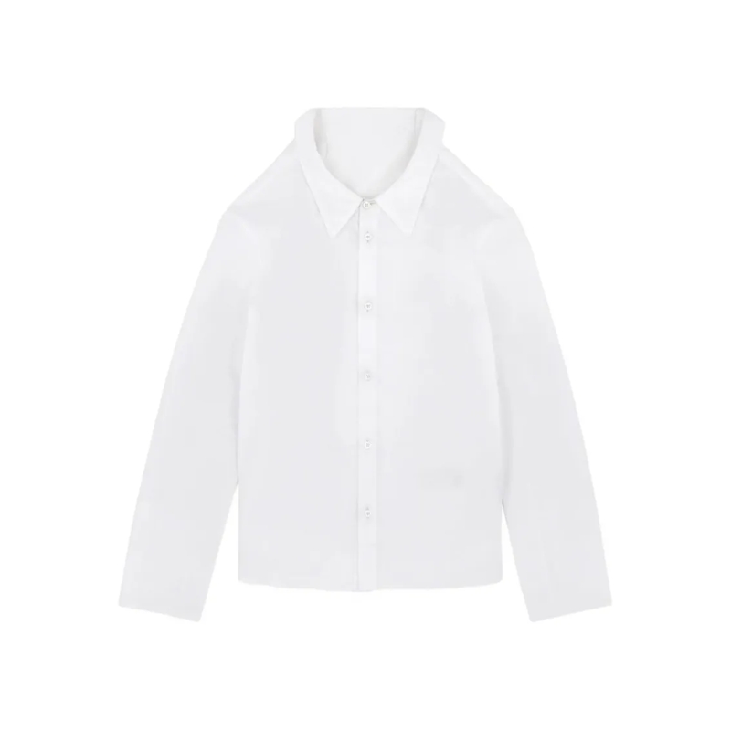 MM6 Maison Margiela Hemd Boxy White Shirt With Avant-Garde Extended Panel White