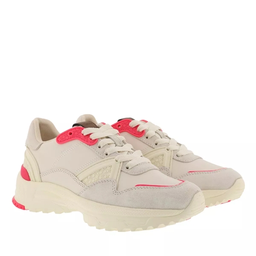 Coach Runner Fluo And Leather Chalk/Fluo Pink Low-Top Sneaker