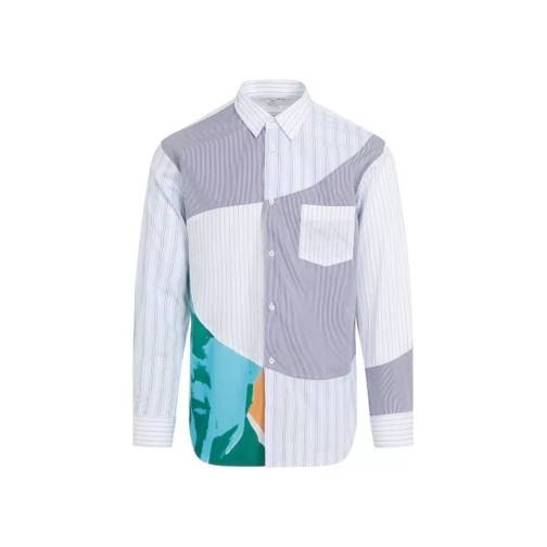 Comme des Garcons Blue Patchwork Poplin Shirt Multicolor 