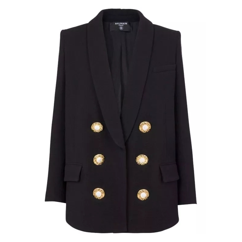 Balmain Blazer Button-Fastening Double-Breasted Jacket Black