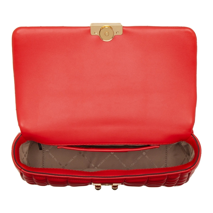 Michael kors red bag with gold chain online