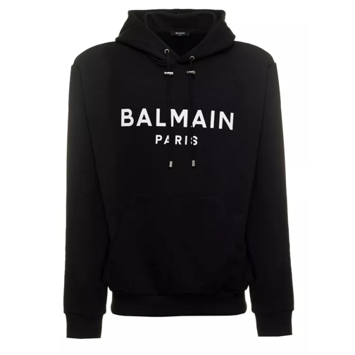 Balmain Black Hoodie With Contrasting Logo Print Black 