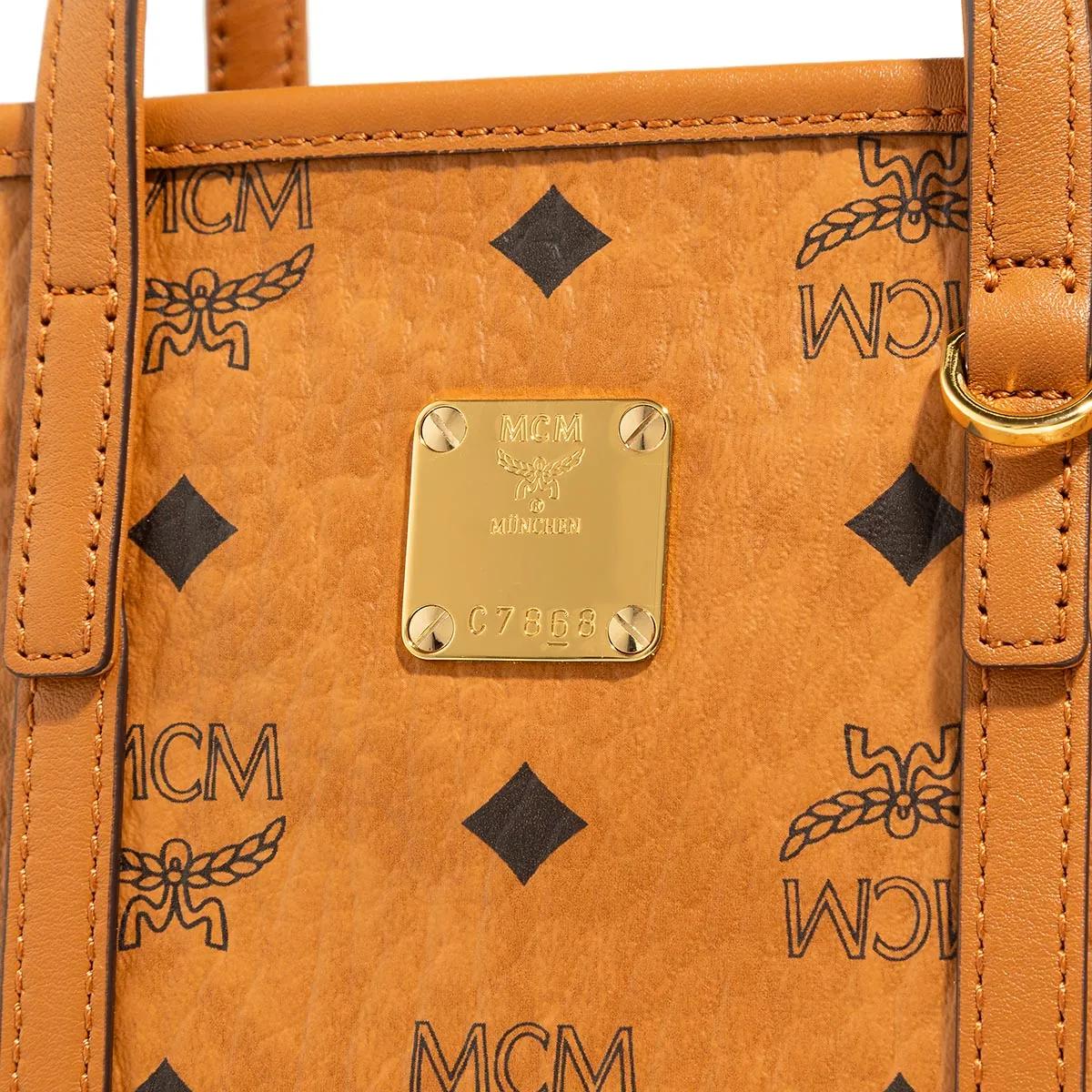 MCM Toni Shopper met bovenrits in Visetos Brown Dames