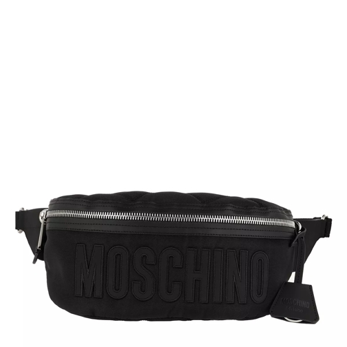 Moschino Belt Bag Nylon Logo Black Fantasy Print Midjeväskor
