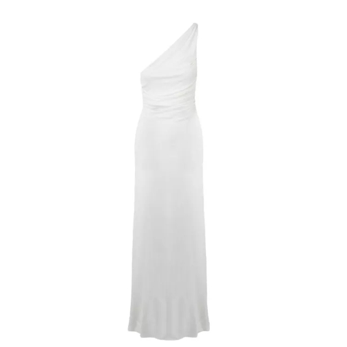 Alberta Ferretti One Shoulder Long Dress White 