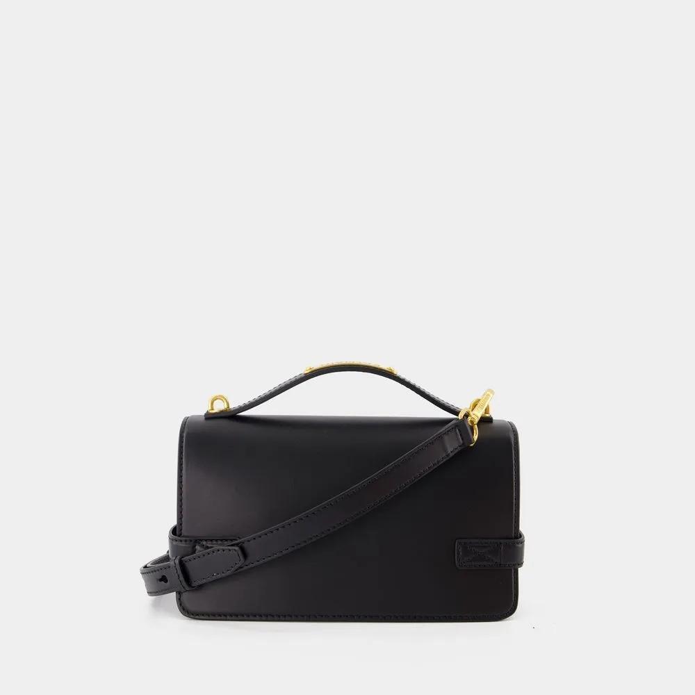 Balmain Shoppers B-Buzz 24 Crossbody Leather Black in zwart