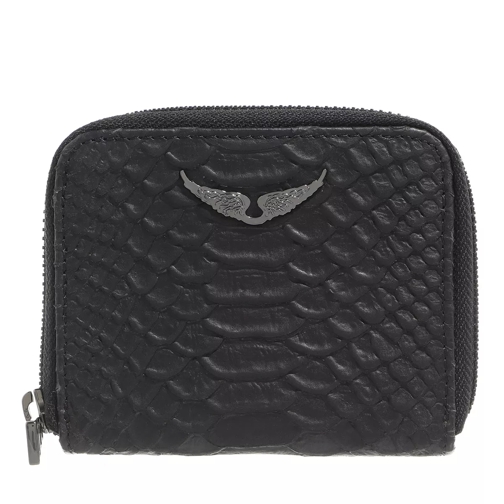 Zadig & Voltaire Mini Zv Savage Black Portemonnaie mit Zip-Around-Reißverschluss