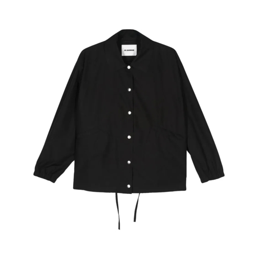 Jil Sander Black Logo-Print Jacket Black Veste de transition