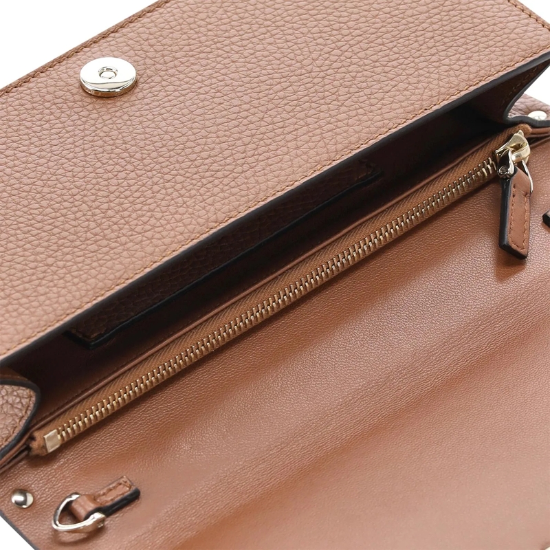 Valentino Garavani Portemonnaie mit Zip-Around-Reißverschluss Geldbörse aus genarbtem Kalbsleder braun(Image 4)