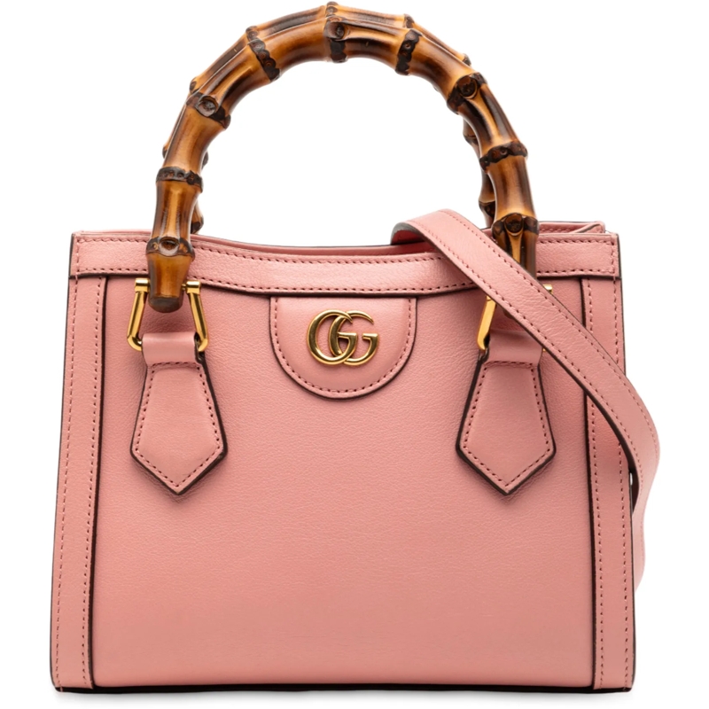 Gucci Schultertasche Mini Calfskin Bamboo Diana Satchel rose