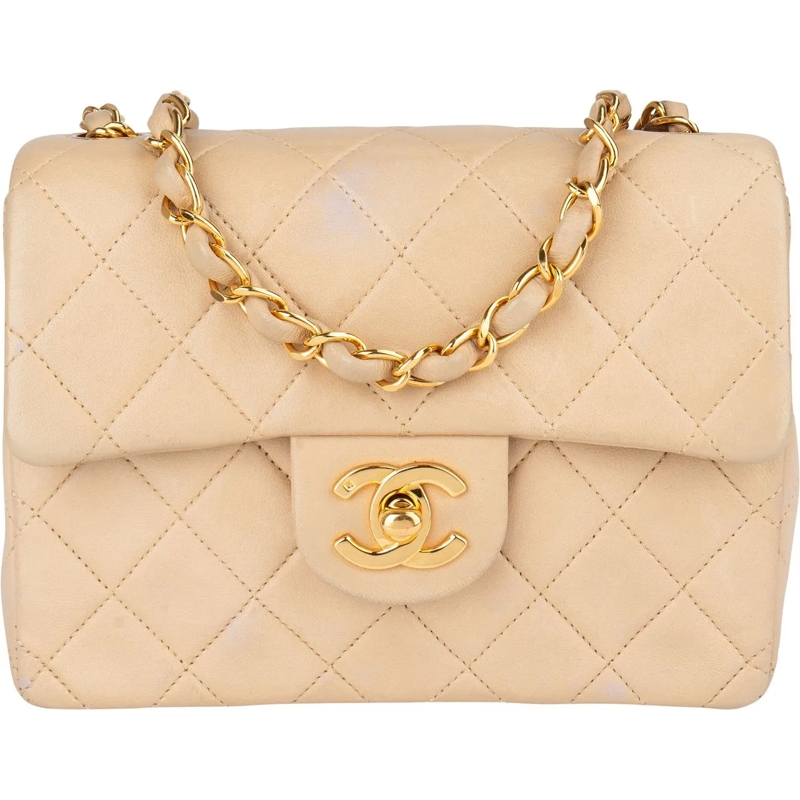 Chanel Tote Chanel Quilted Lambskin 24K Gold Single Flap Cross beige