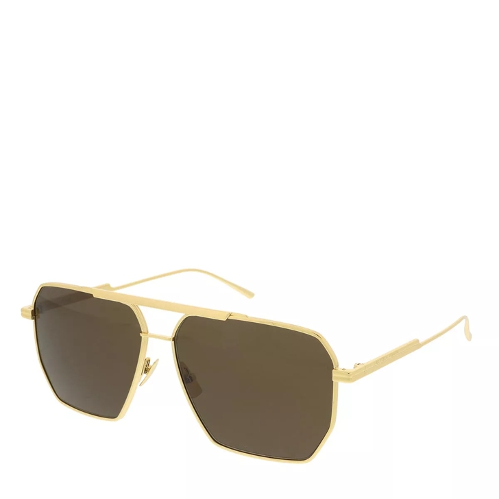 grijnzend Circus Tijd Bottega Veneta ORIGINAL aviator metal sunglasses Gold | Zonnebril |  fashionette