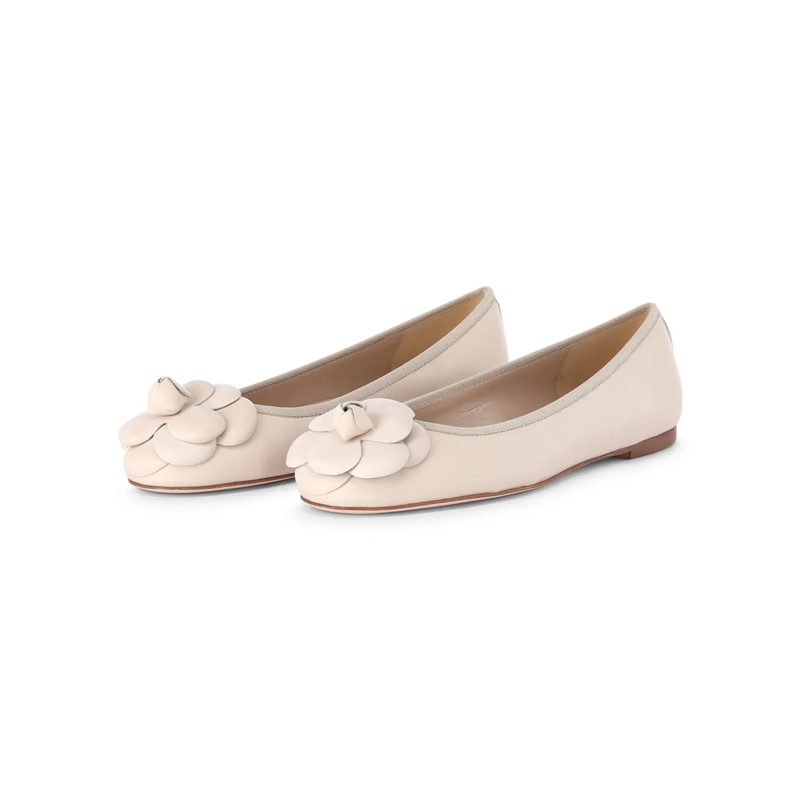 Fabio Rusconi Schnürschuhe Ballerinas Camelia aus Leder Creme