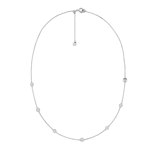 Michael Kors Michael Kors Sterling Silver Station Necklace Silver Kort halsband