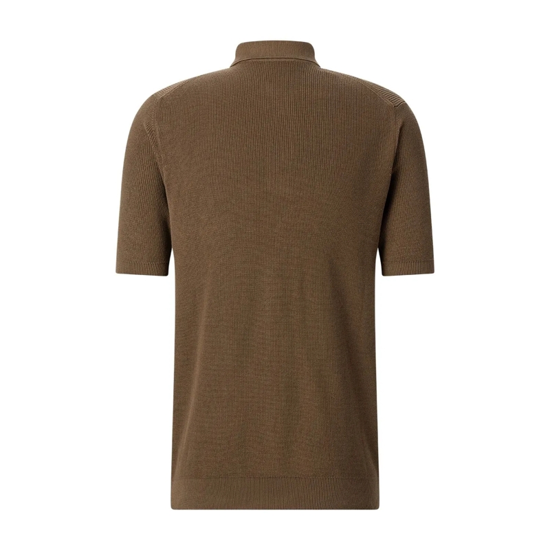 FILIPPO DE LAURENTIIS Poloshirt Poloshirt aus Crêpe-Baumwolle weiß(Image 6)