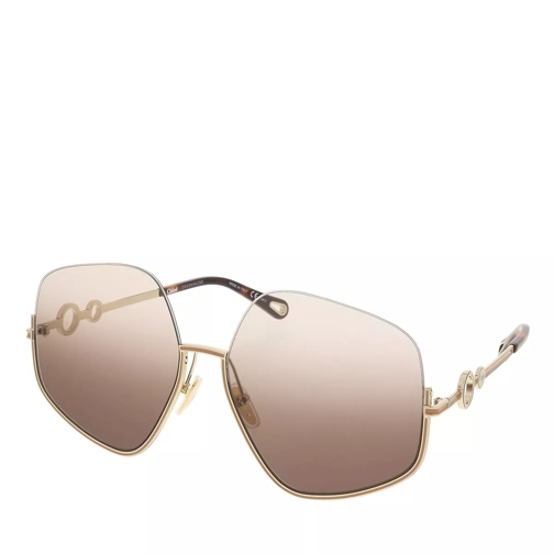Chloé CH0068S-003 61 Sunglass Woman Metal Gold-Gold-Brown Sunglasses