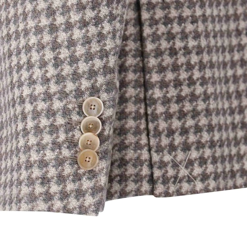 Etro Colbert Sakko mit Hahnentrittmuster beige(Image 5)