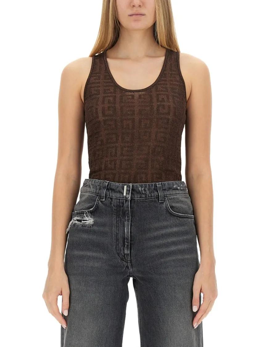 Thumbnail - Givenchy - 4G Jacquard Tank Top - Größe XS - braun