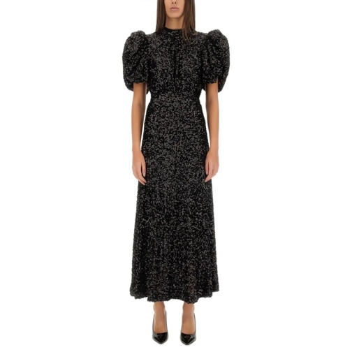 Rotate Midi-Kleider Fitted Midi Dress With Sequins Black
