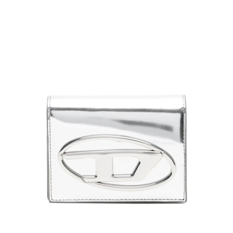 Diesel Geldbörse Silver Bovine Leather Wallet White