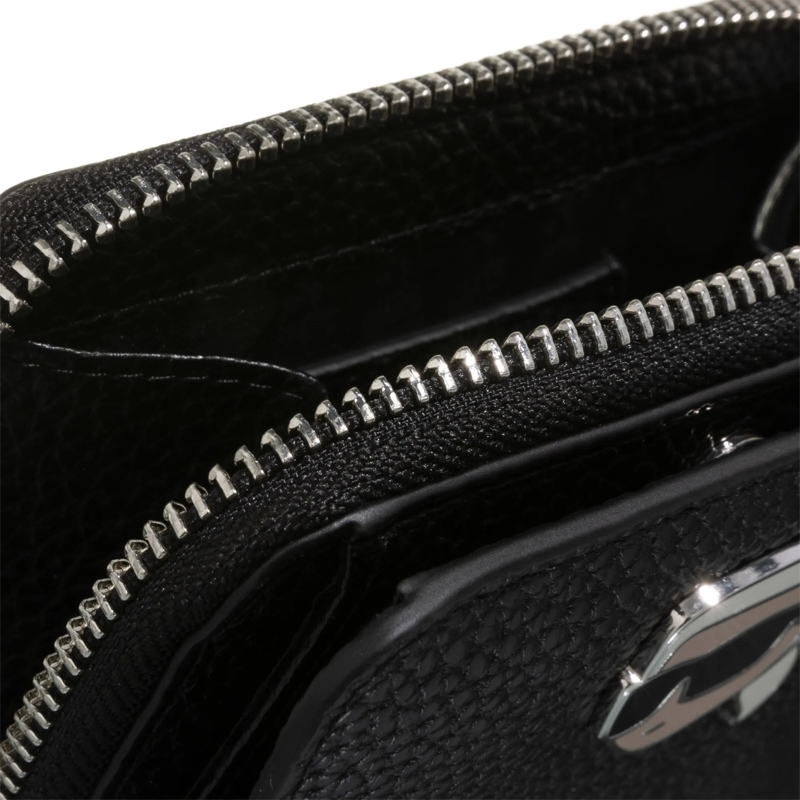 Karl Lagerfeld Portemonnaie mit Zip-Around-Reißverschluss Ikon Pebble Md Bifold Wllt Black(Image 4)