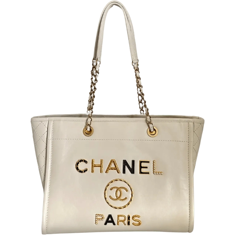 Chanel Shopper Chanel Deauville Charms Small aged Calfskin 2021 / schwarz