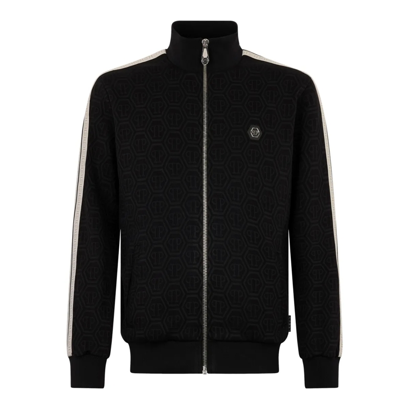 Philipp Plein Daunenjacke Tracksuit Jacket Monogram Monogram schwarz