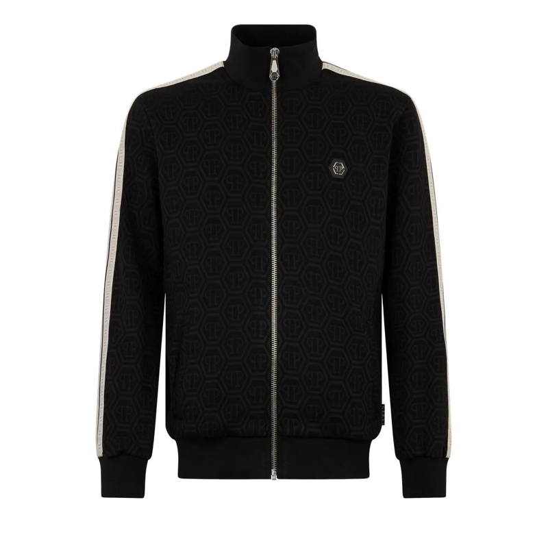 Philipp Plein Daunenjacke Tracksuit Jacket Monogram Monogram schwarz