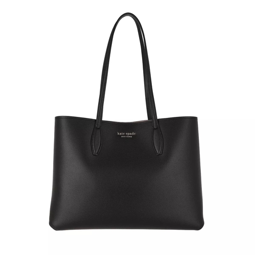 Kate Spade New York All Day Crossgrain Leather Large Tote Black Black Shopping Bag