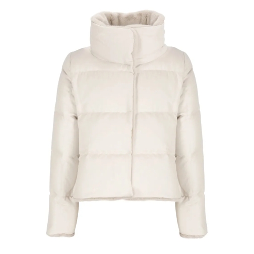 Herno Overgangsjas Cashmere And Silk Down Jacket Neutrals