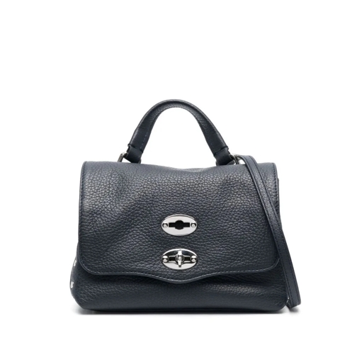 Zanellato Sac à bandoulière Navy Blue Lambskin Handbag Grey