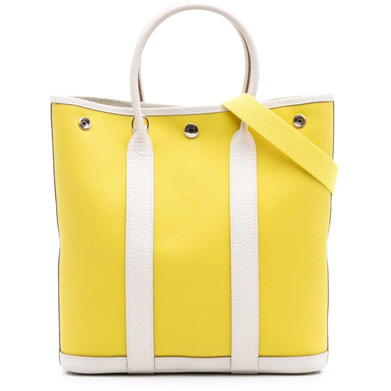 Hermès Schultertasche Toile and Negonda Garden File 28 gelb
