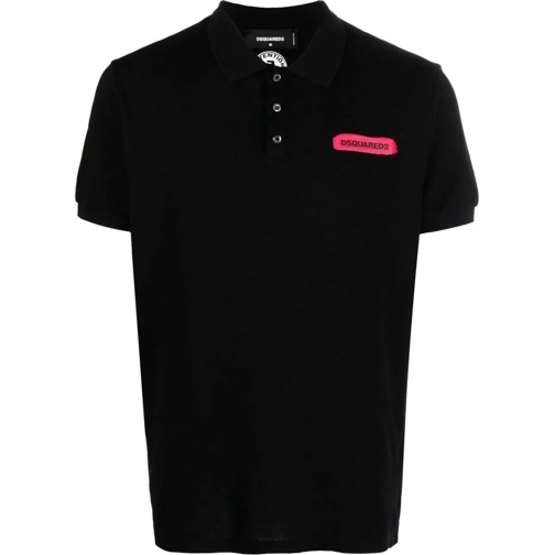 Dsquared2  D2 Tennis Logo Printed Polo Shirt schwarz