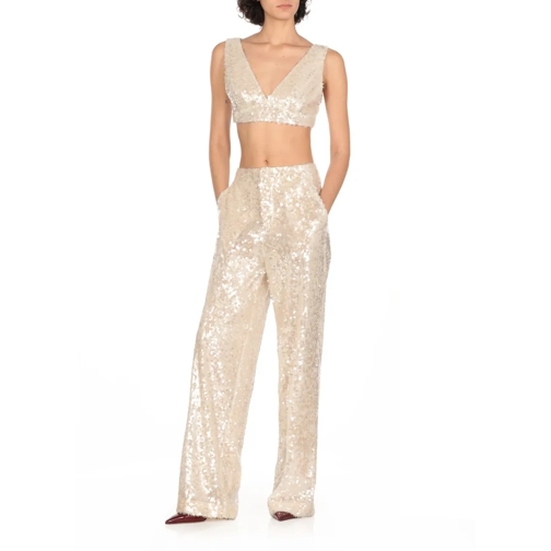 Philosophy Di Lorenzo Serafini  Ivory Trousers With Paillettes Neutrals (Image 2)