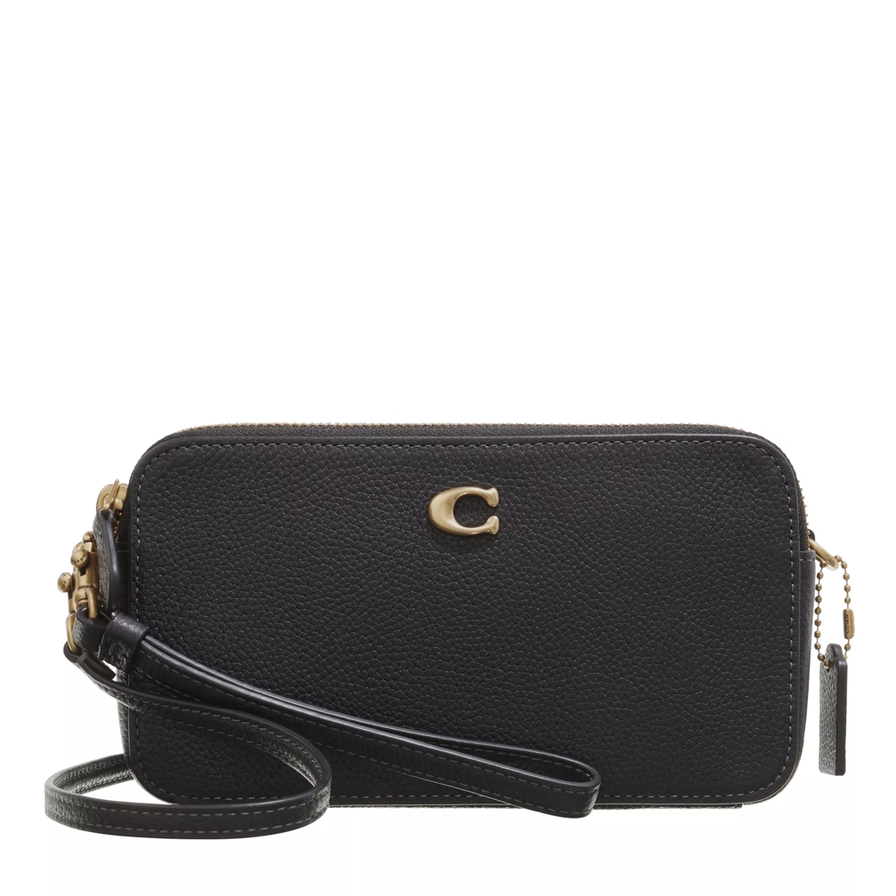 Coach Polished Pebble Leather Kira Crossbody B4 Black Gurteltasche