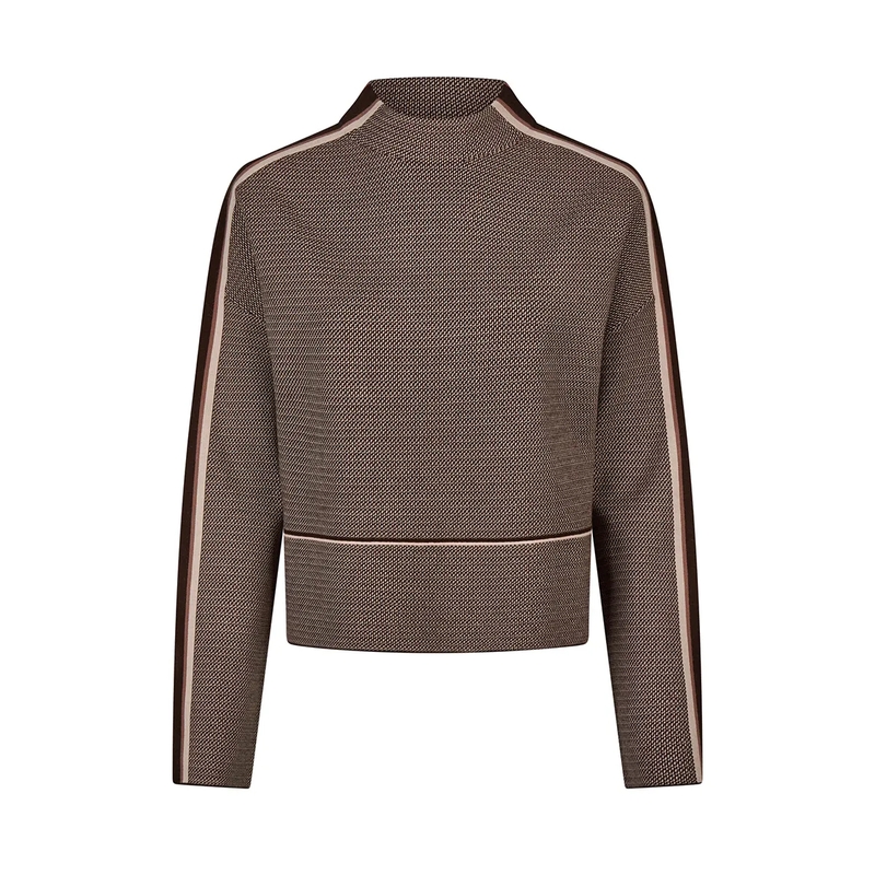 Marc Aurel  Pullover- eingestrickte Streifen-Details- Seite braun