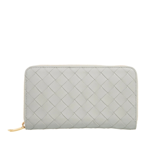 Bottega Veneta Portemonnaie mit Zip-Around-Reißverschluss Zip-Around Wallet Intrecciato Agate Grey / Gold