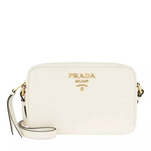 Prada Logo Crossbody Bag Calf Leather White Crossbody Bag