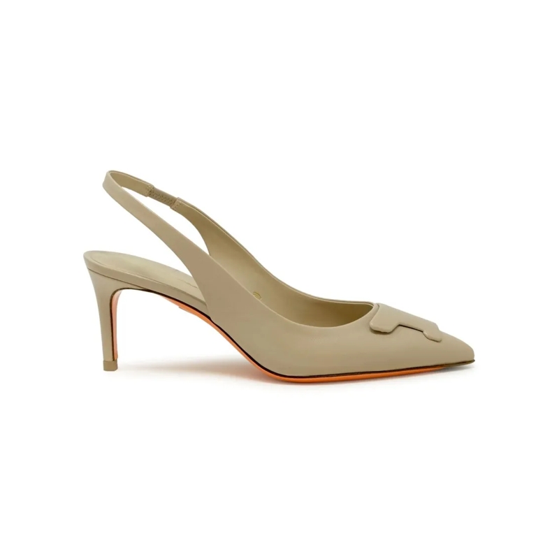 Santoni Pumps Beige Leather Pumps Brown