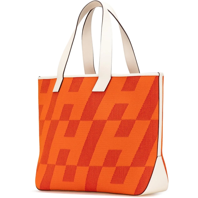 Hermès Shopper Toile H and Swift Cabas H en Biais 40 orange