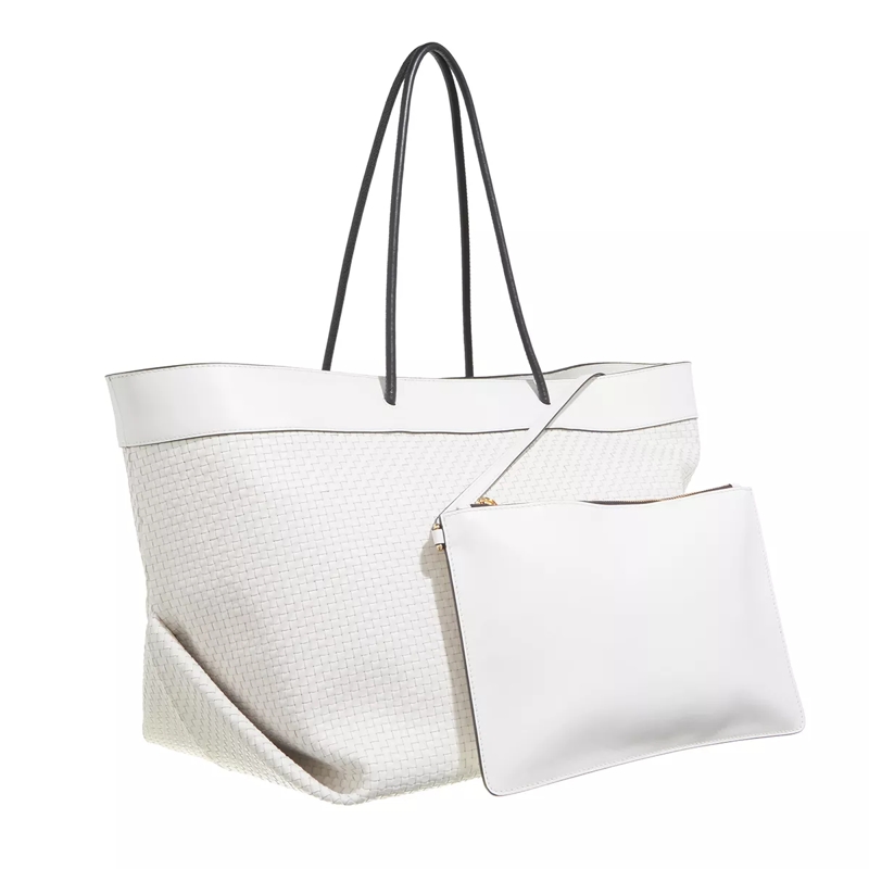 Moschino Shopper Black & White Shoulder Bag Fantasy Print White(Image 3)