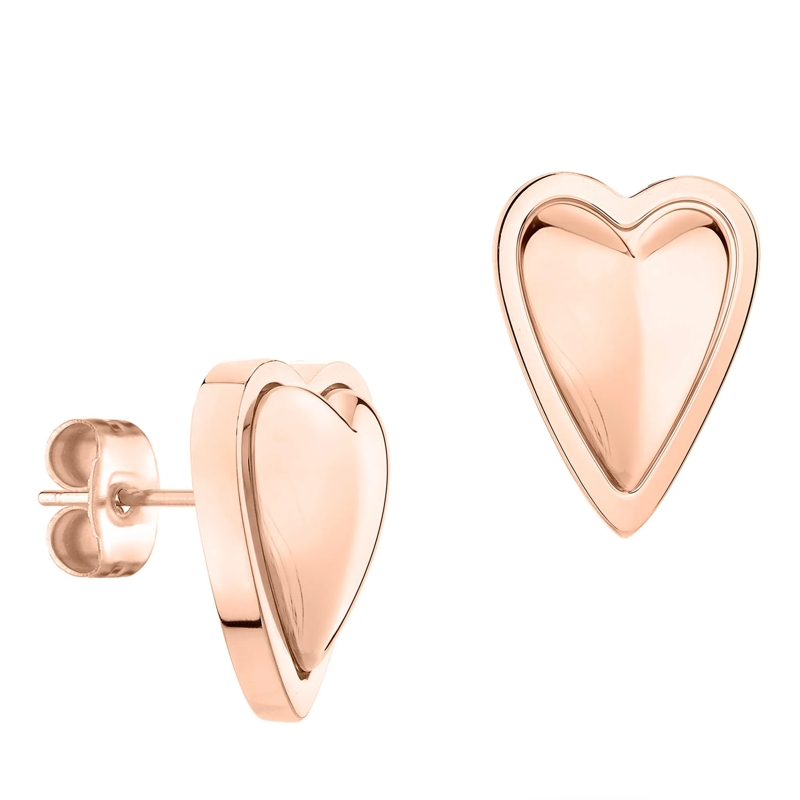 Liebeskind Berlin Ohrstecker Edelstahl Metal Heart rose