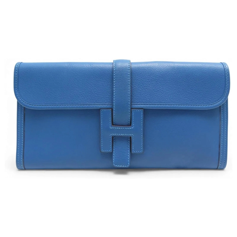 Hermès Clutch NEUE HERMES JIGE ELAN 29 BLAU LEDER TASCHENHANDTAS blau