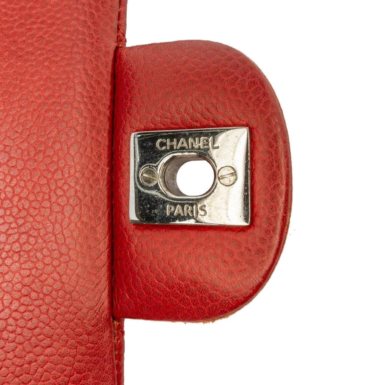 Chanel Hobo bags 2010-2011 Medium Classic Caviar Double Flap in oranje