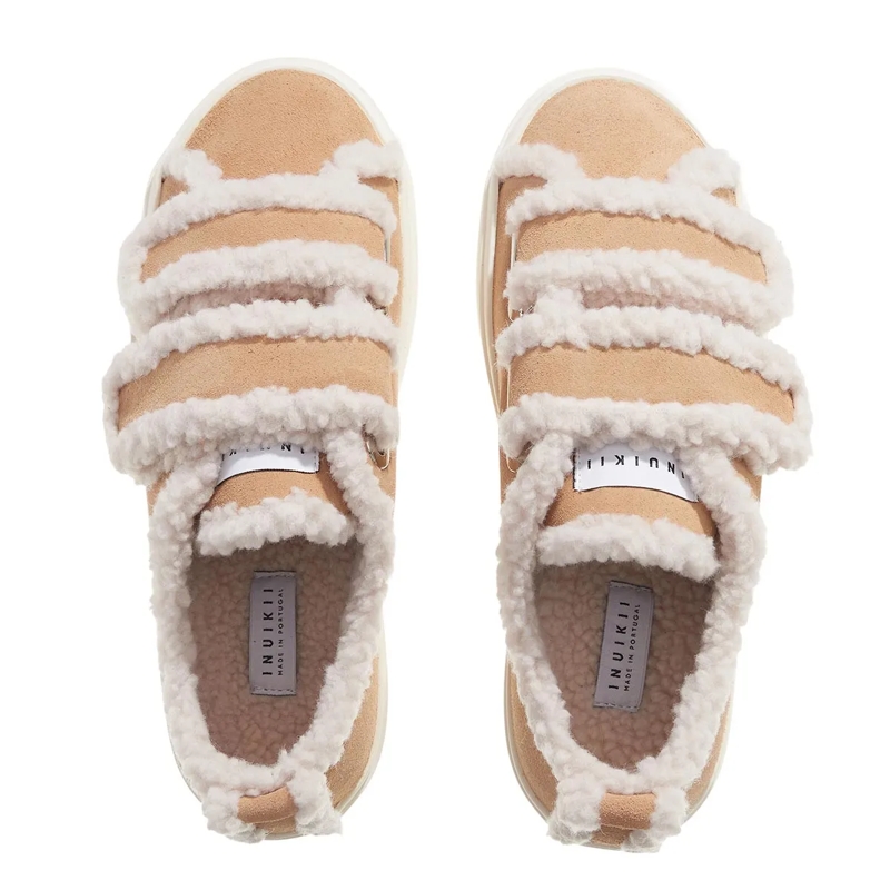 INUIKII Low-Top-Sneaker Shearling Low Velcro Beige(Image 6)