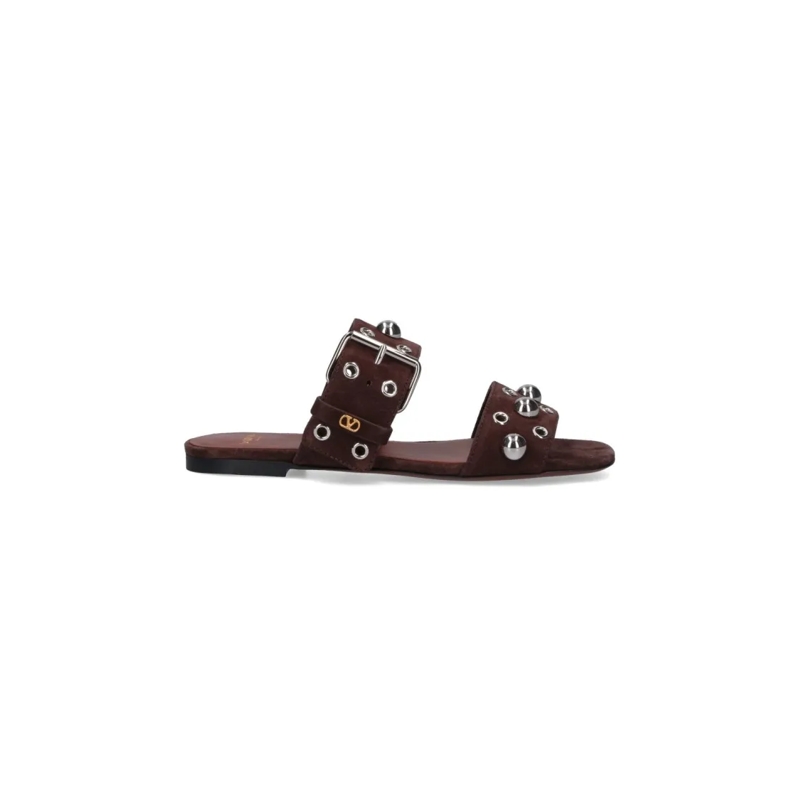Valentino Garavani Sandalen "Nellcôte" Studded Sandals – Brown Brown